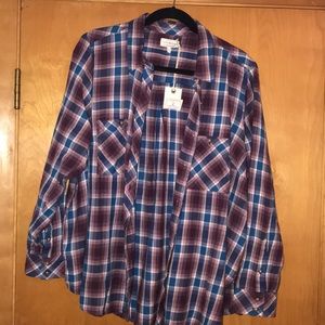Lucky brand purple and blue flannel